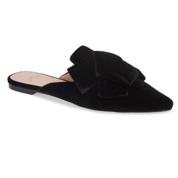 J.Crew Shoes - J.Crew Marina black suede point toe tie detail flats 7.5